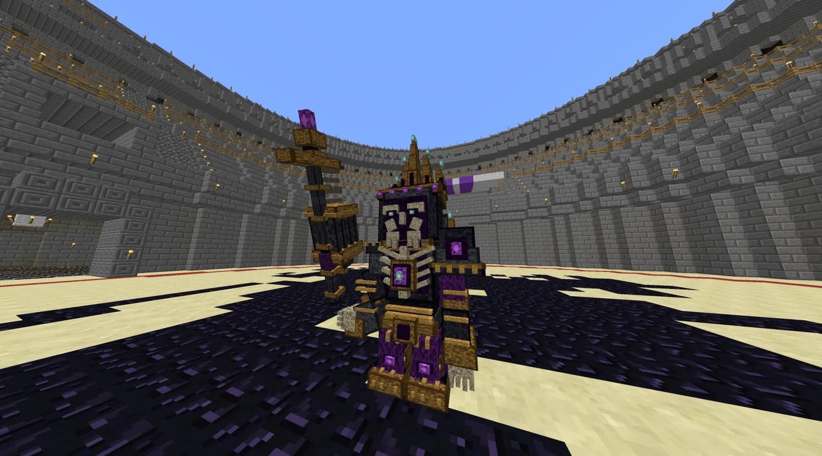 Hollow King preparing an attack inside the Grand Colosseum