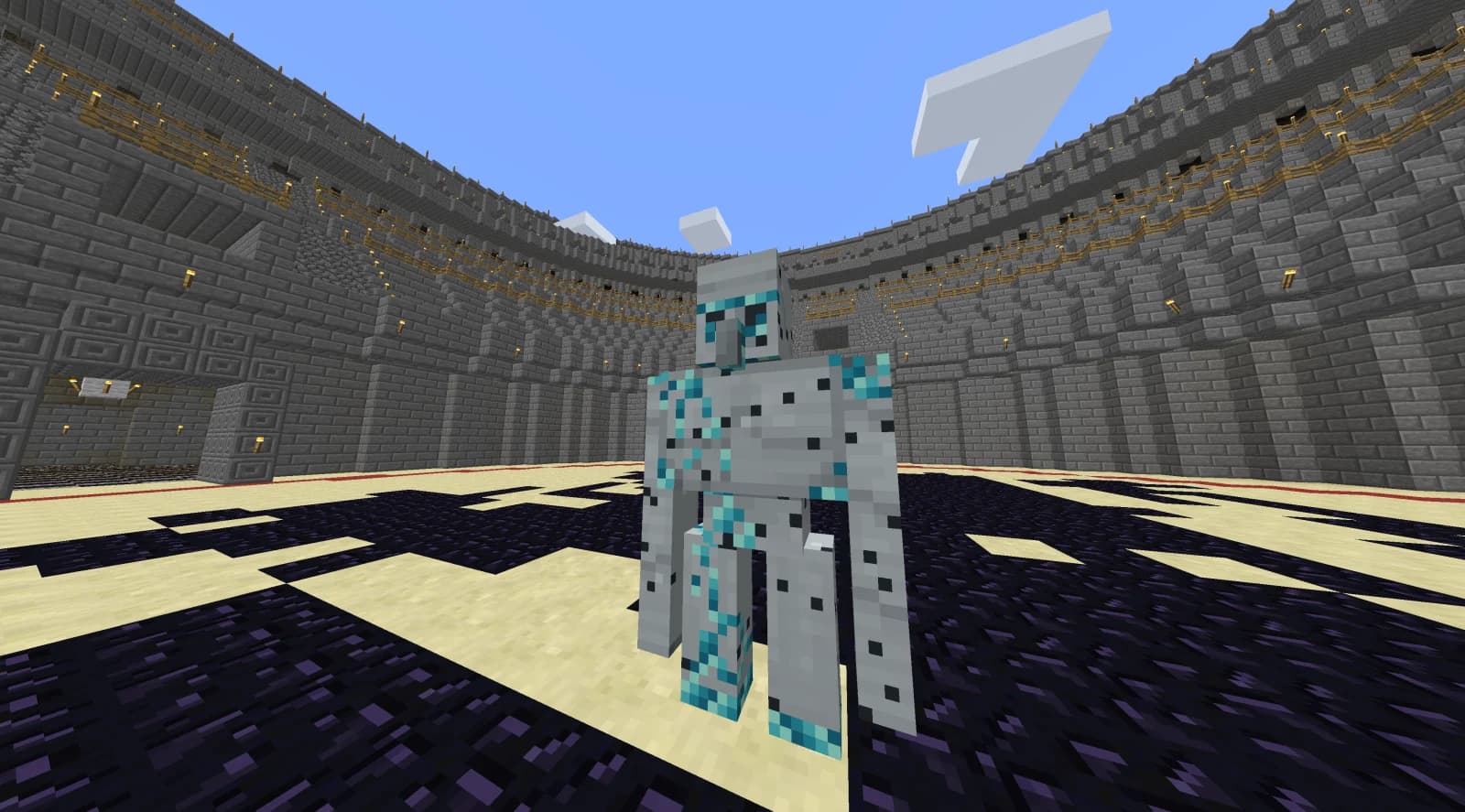 The Iron Leviathan presenting its siege chassis in the Grand Colosseum